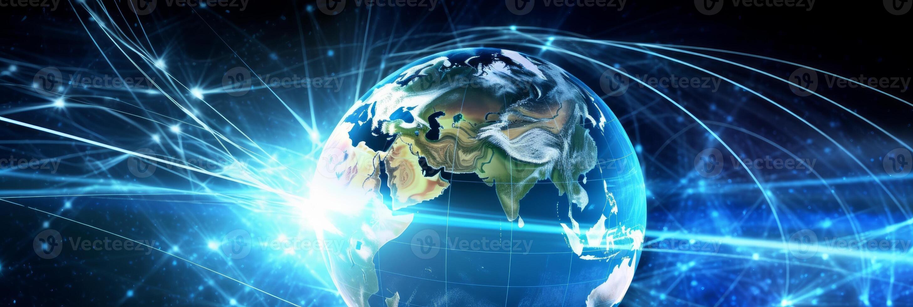 Internet concept of global business, ideas of conducting business operations and transactions on a global scale, e-commerce, digital marketing, online payments, remote collaboration. . photo