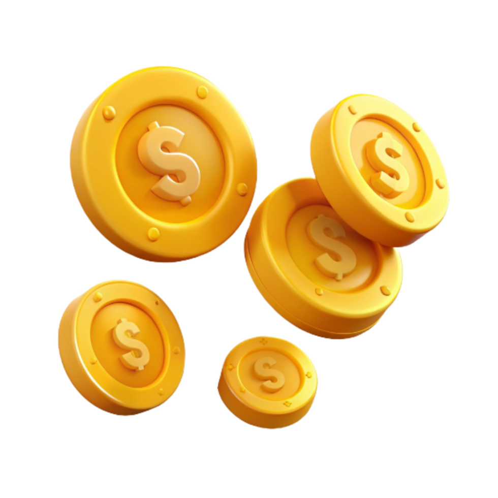 Flying Dollar Coins 3d Concept png
