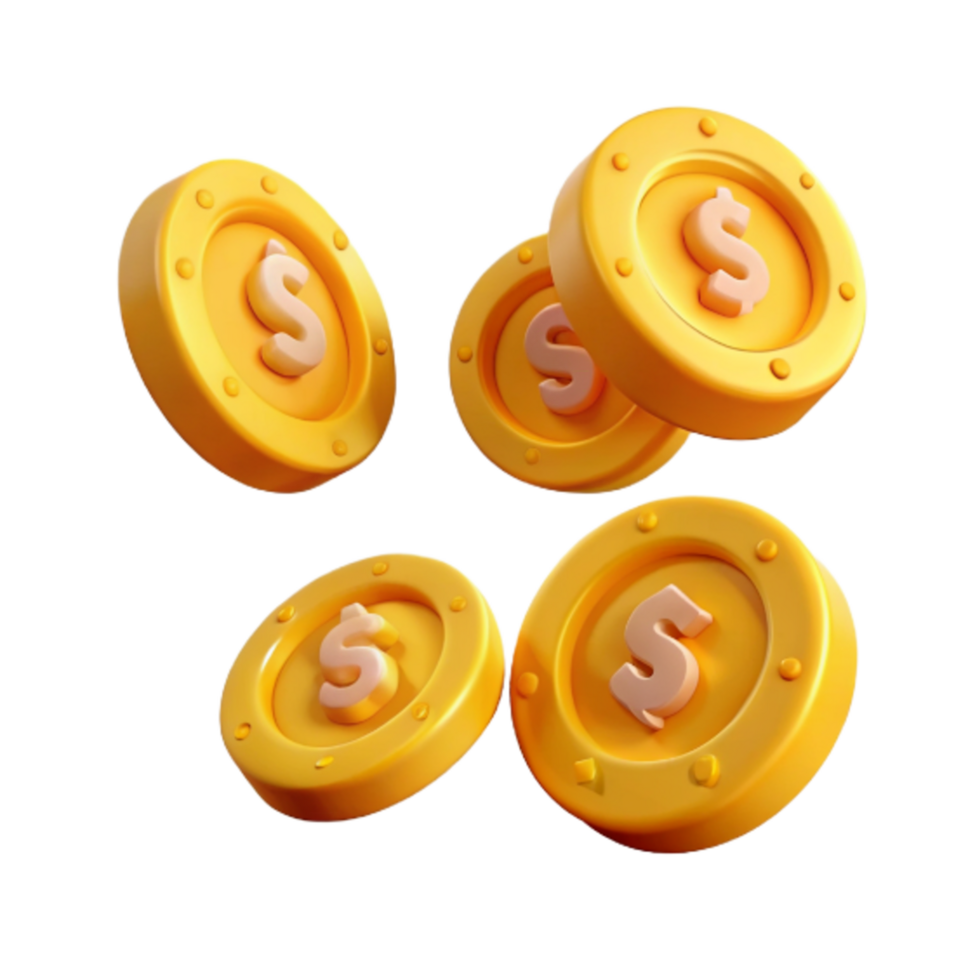 Flying Dollar Coins 3d Item png