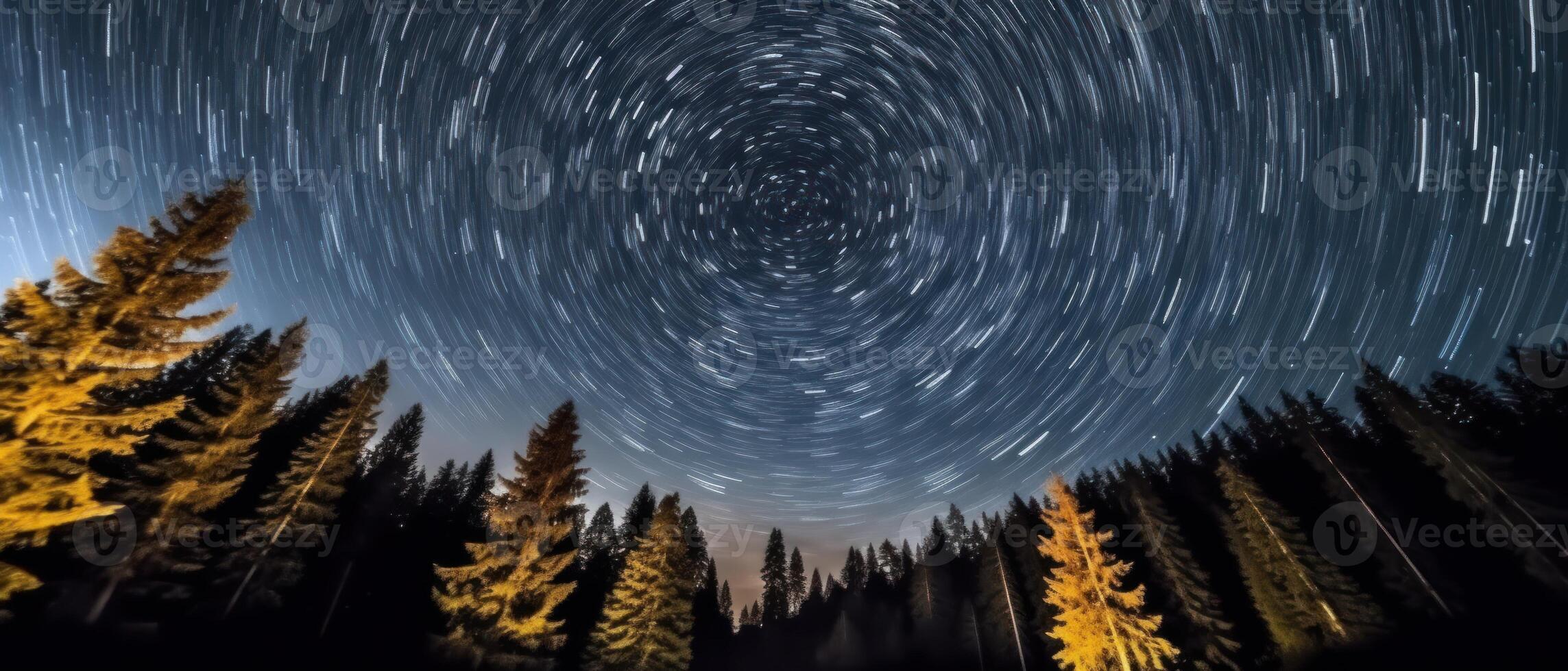 Spectacular stars at night with the North Star shining brightly. . photo