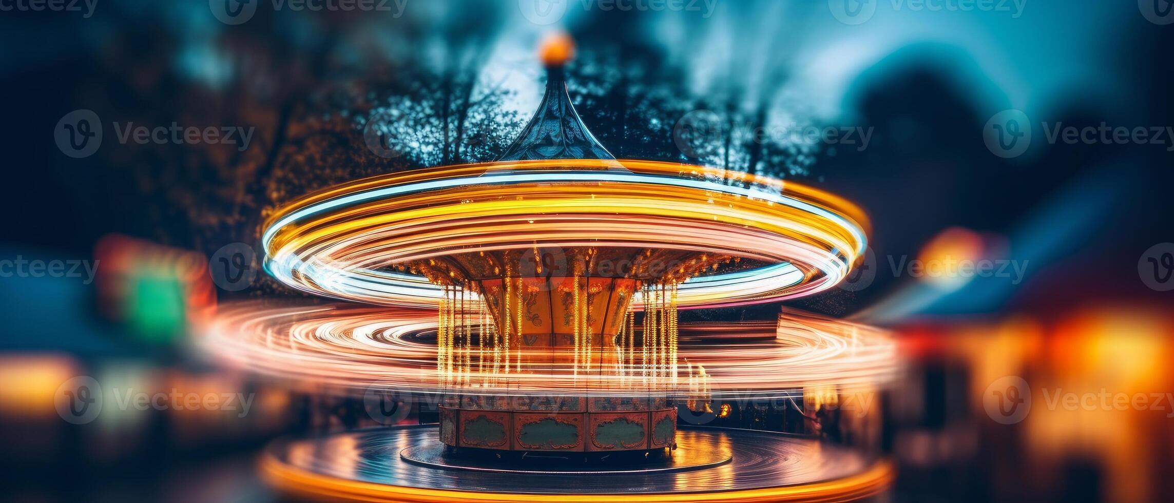 Roundabout. Feeling of joy and movement. . photo