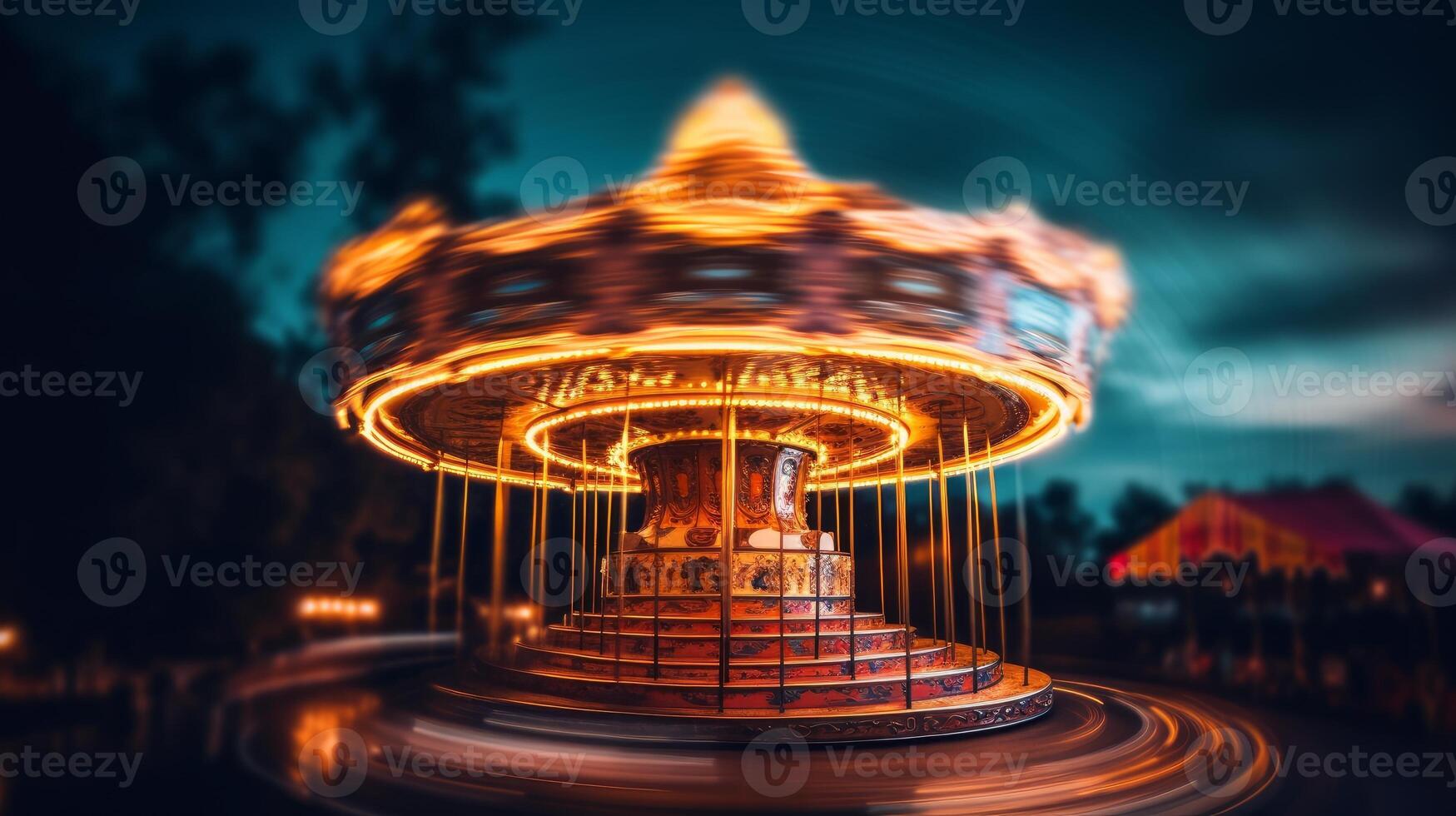 Roundabout. Feeling of joy and movement. . photo