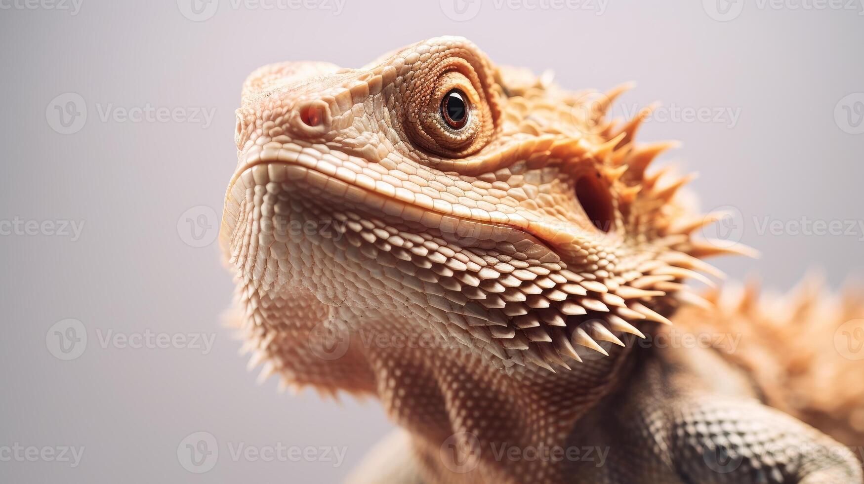 Bearded Dragon white background. . photo