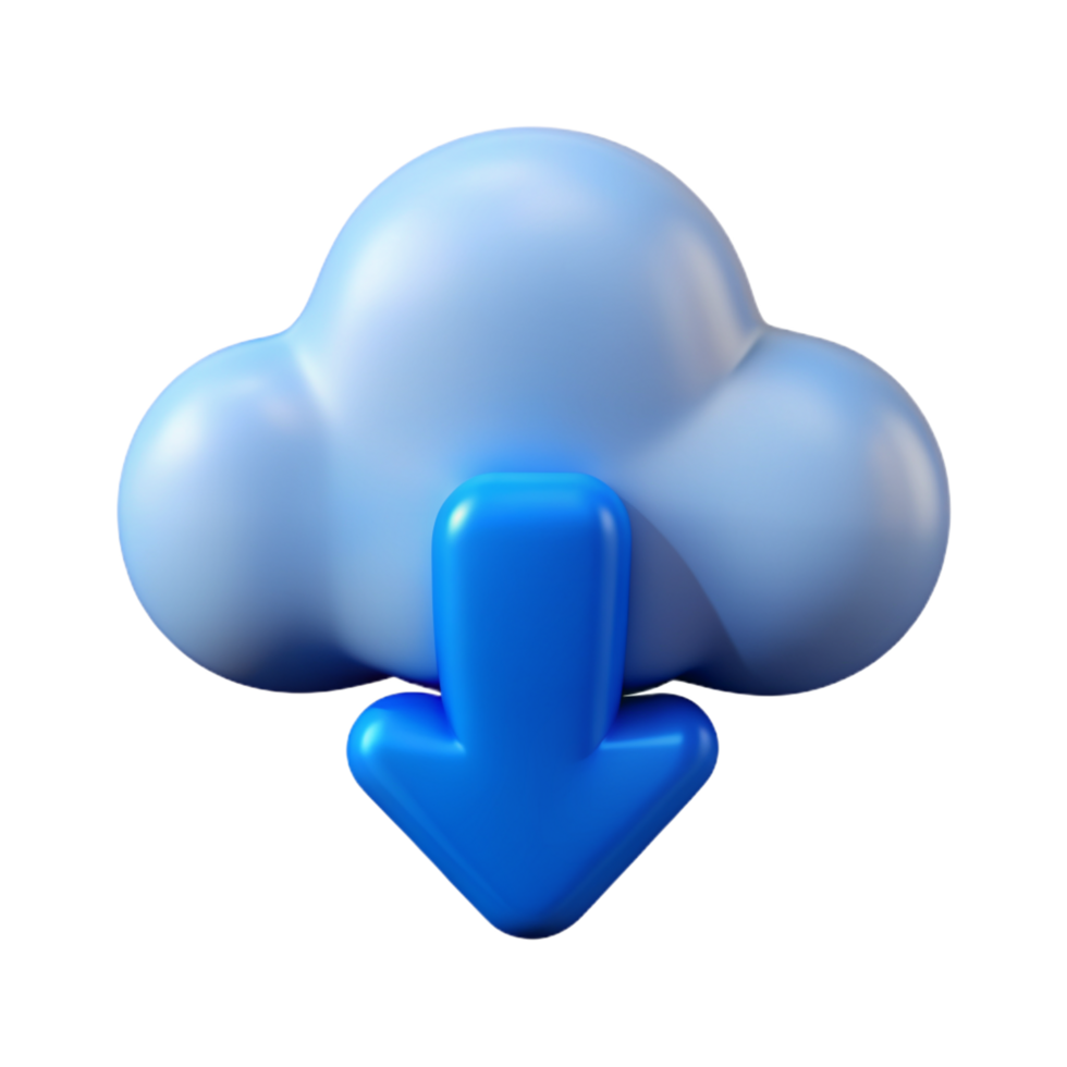Cloud with Down Arrow 3d Image 46788500 PNG