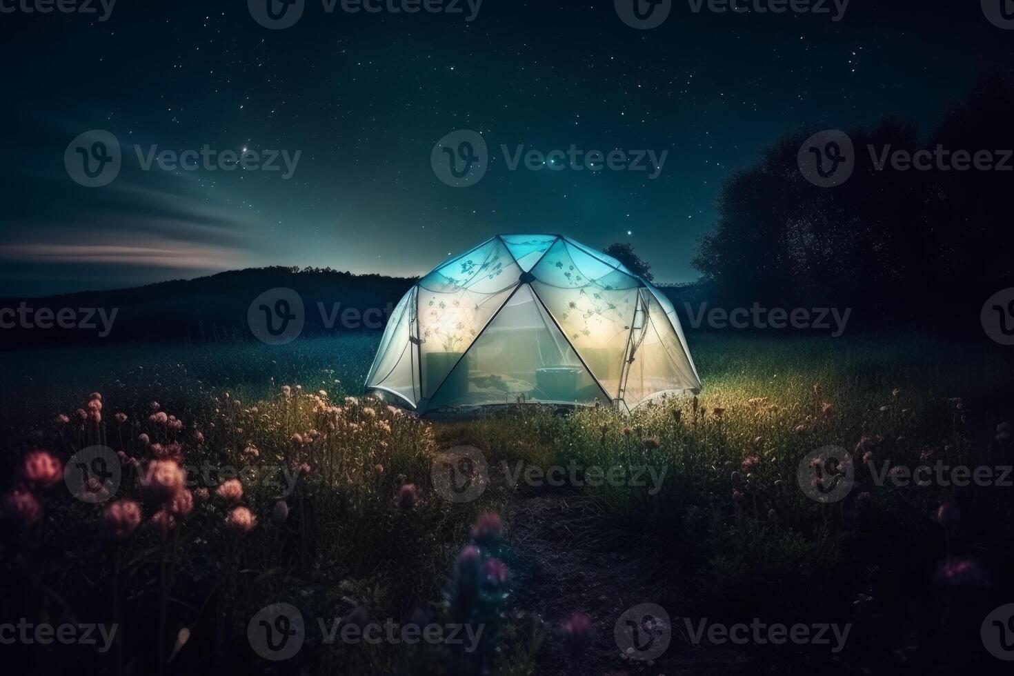 A tent that glows in the dark. photo