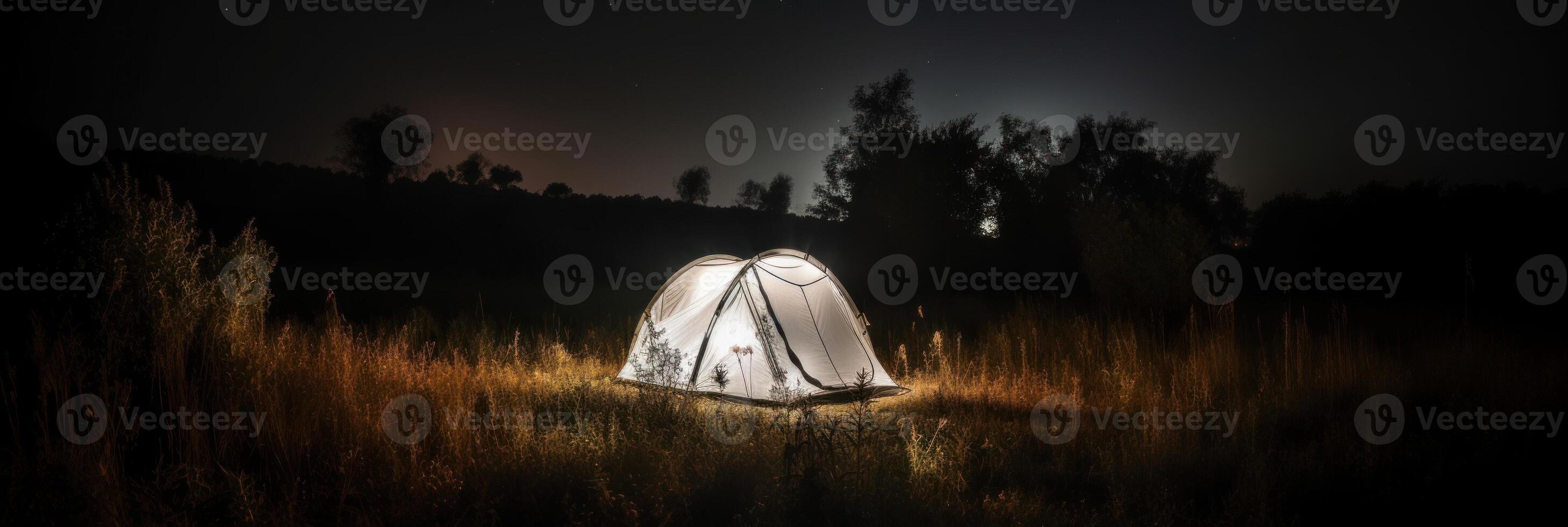 A tent that glows in the dark. photo