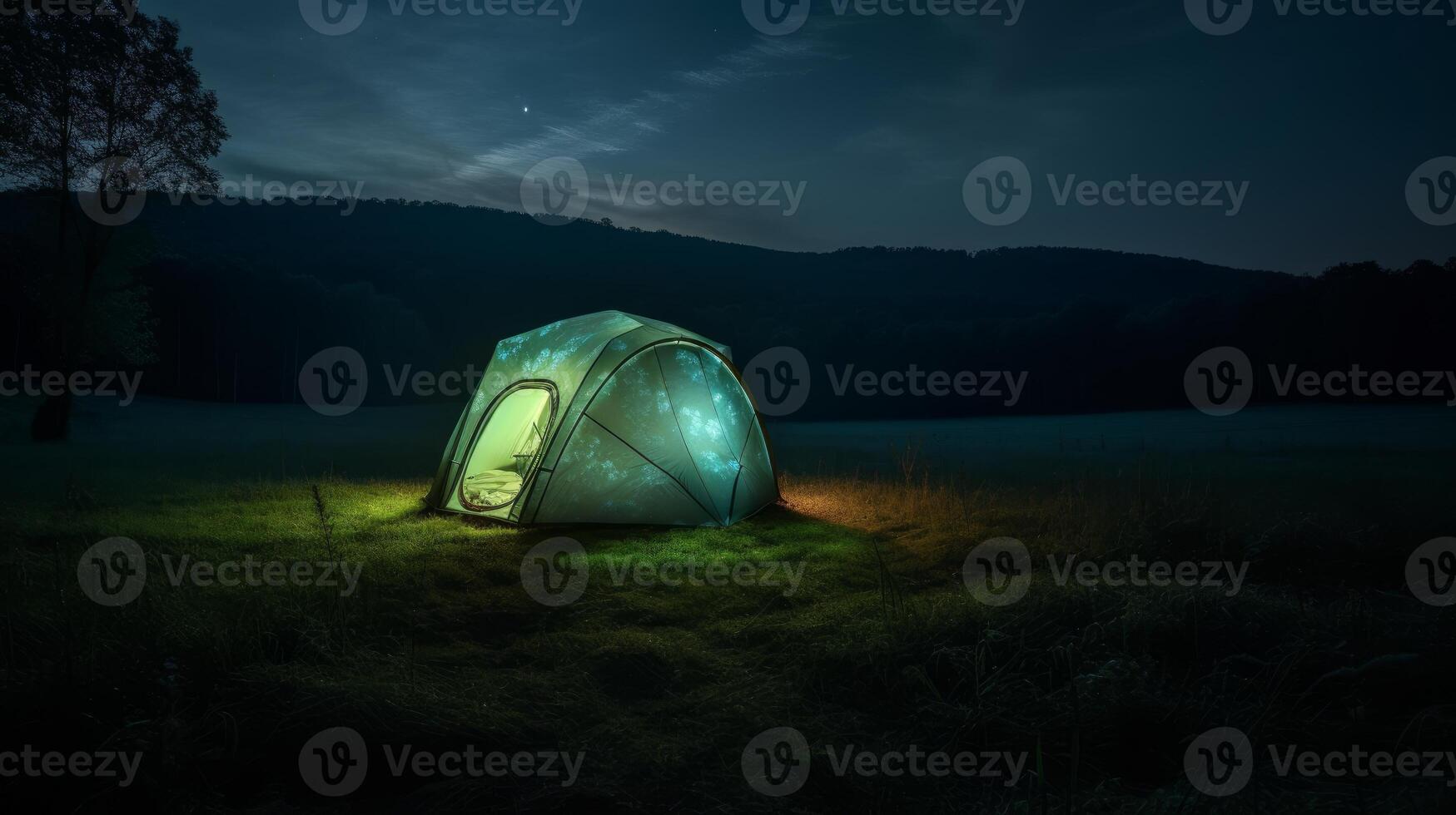 A tent that glows in the dark. photo