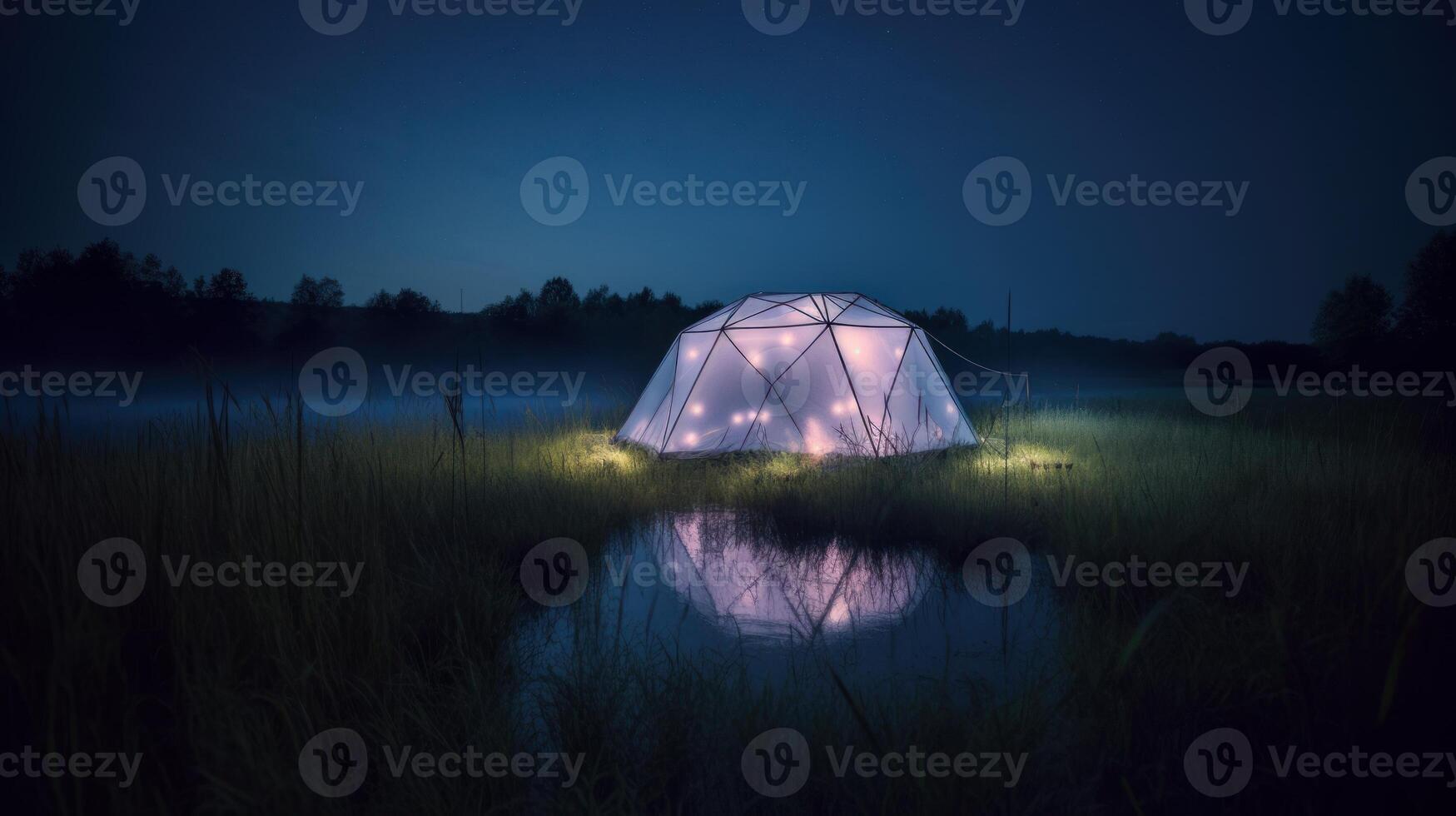 A tent that glows in the dark. photo