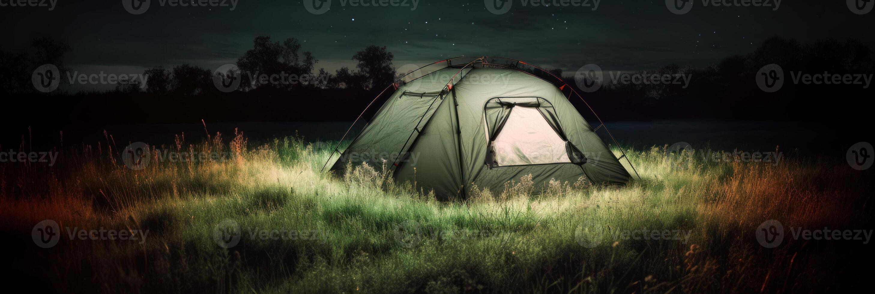 A tent that glows in the dark. photo