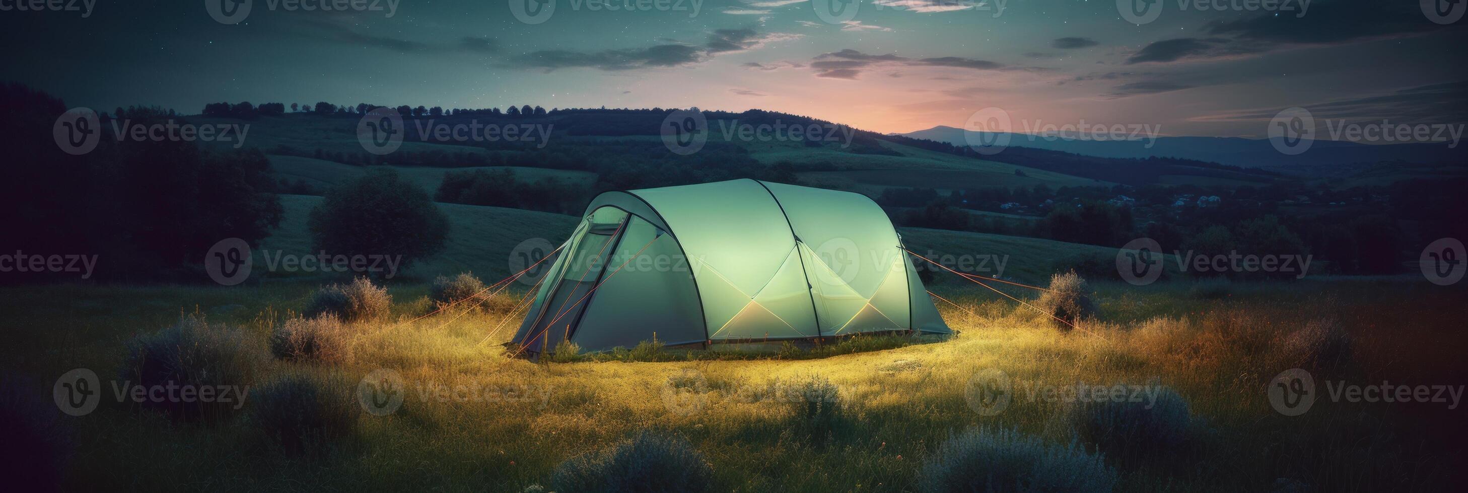 A tent that glows in the dark. photo