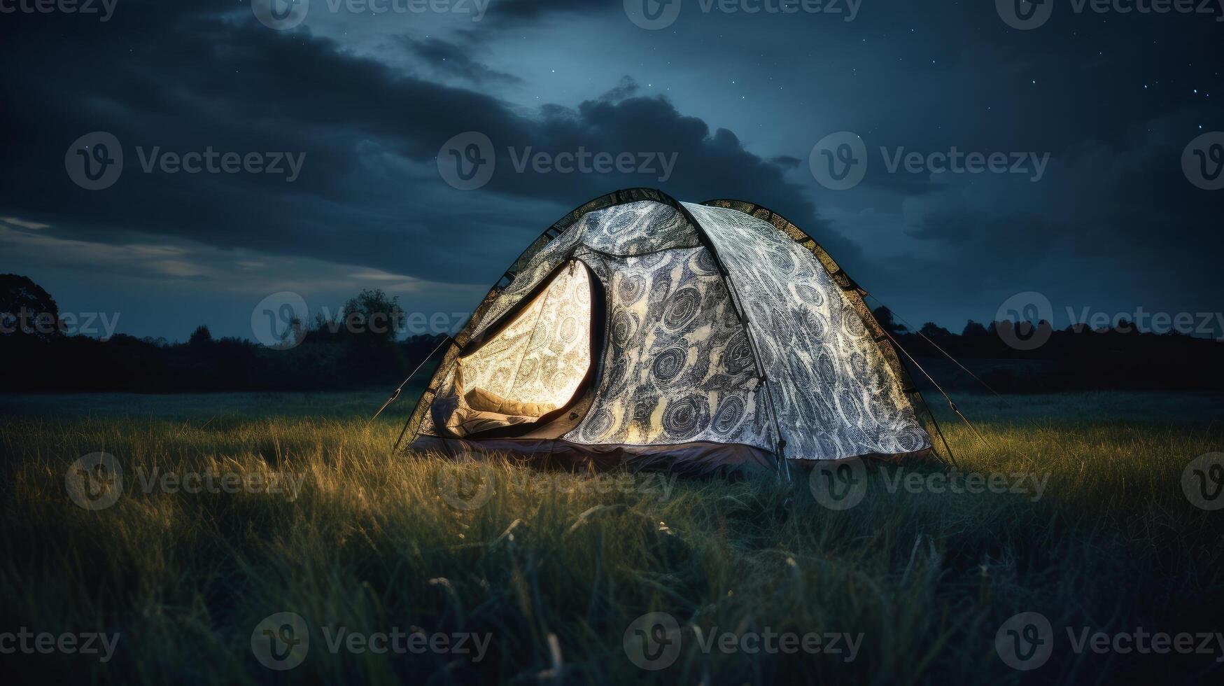 A tent that glows in the dark. photo