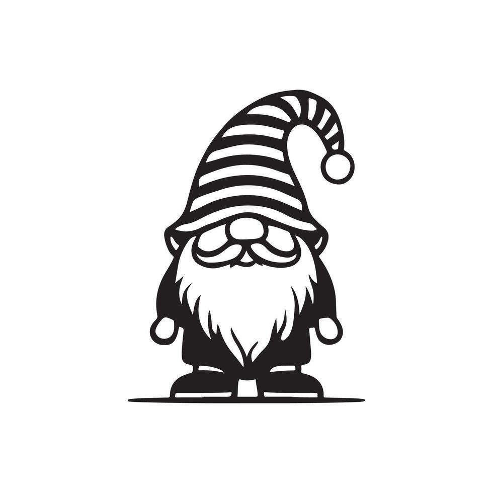 gnome art silhouette design vector