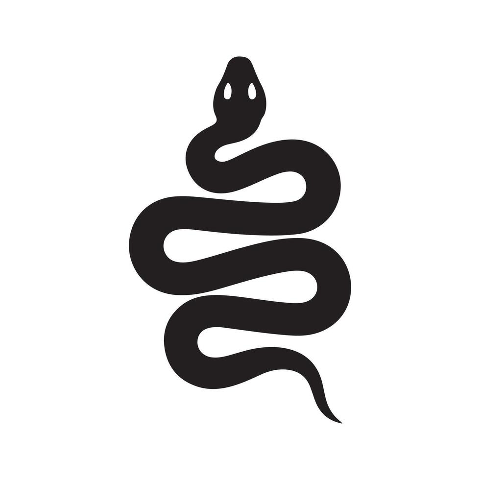 snake silhouette black and white design vector