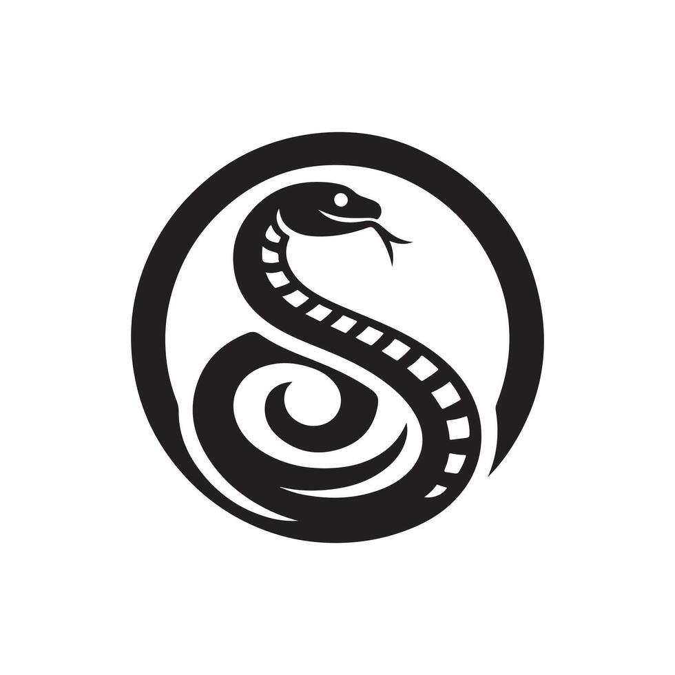 snake silhouette black and white design vector