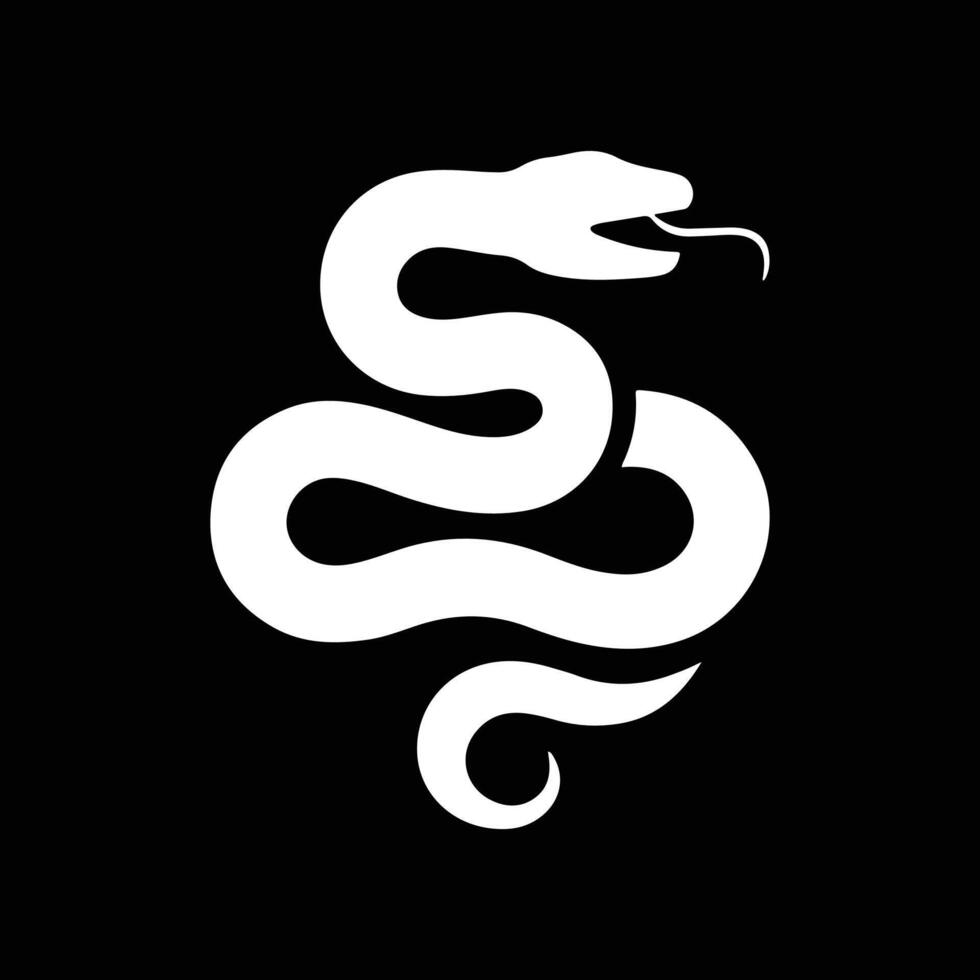 snake silhouette black and white design vector