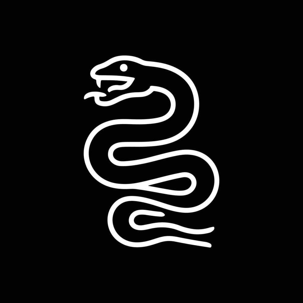 snake silhouette black and white design vector