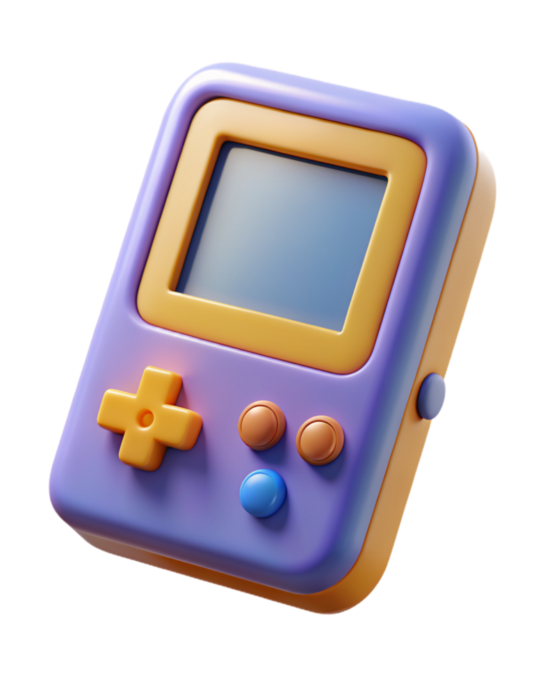 Retro Handheld Game 3d Art png