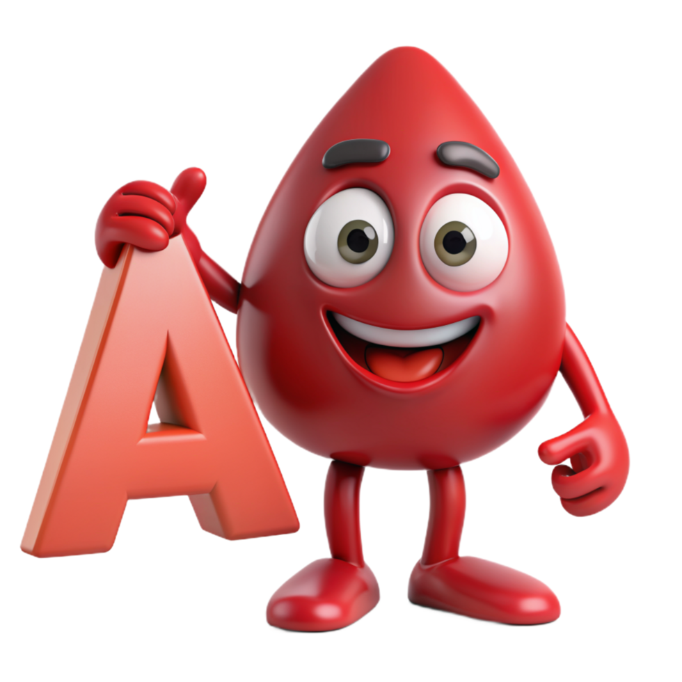 Blood Type A 3D Render png
