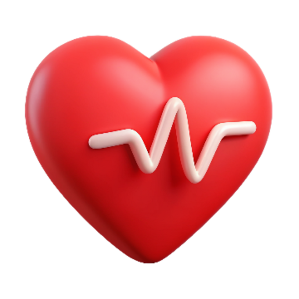 Heart Shape with Heart Beat 3d Item png