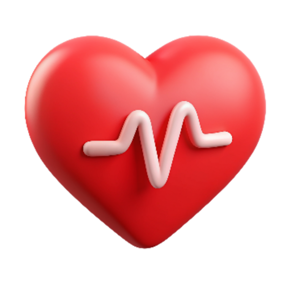 Heart Shape with Heart Beat 3d Concept png