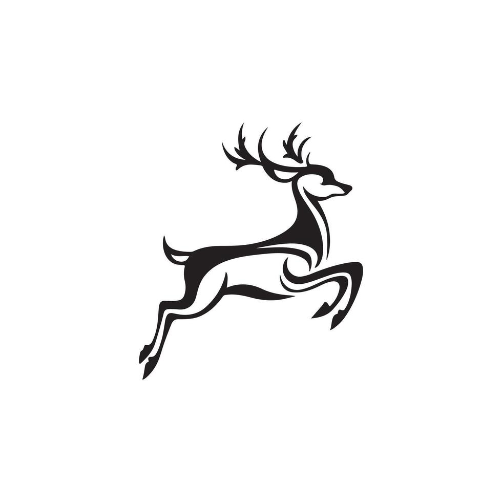 deer silhouette design black and white vector