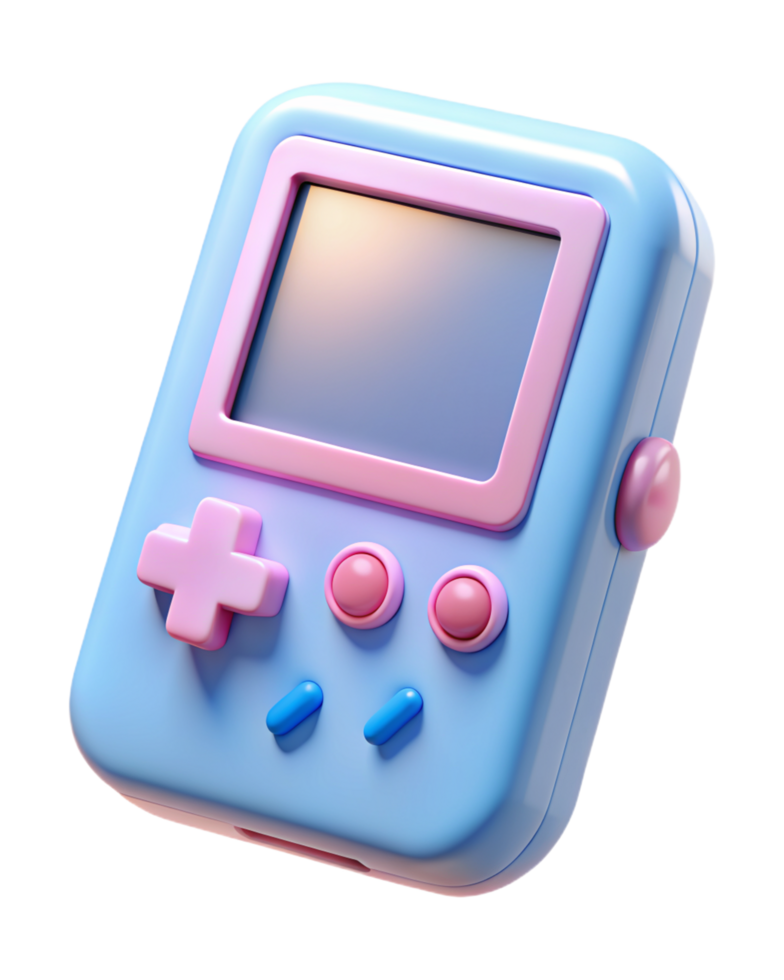 Retro Handheld Game 3d Render png