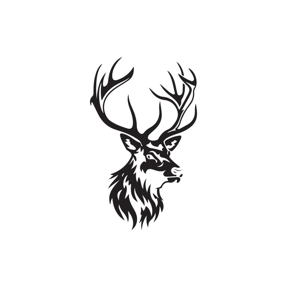 deer silhouette design black and white vector
