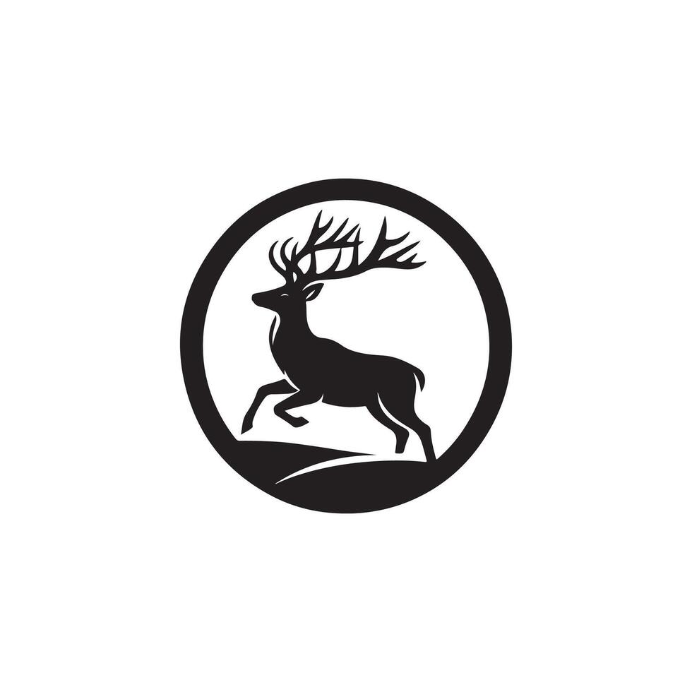 deer silhouette design black and white vector