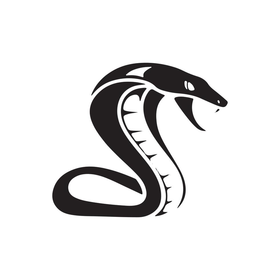 snake silhouette black and white design vector