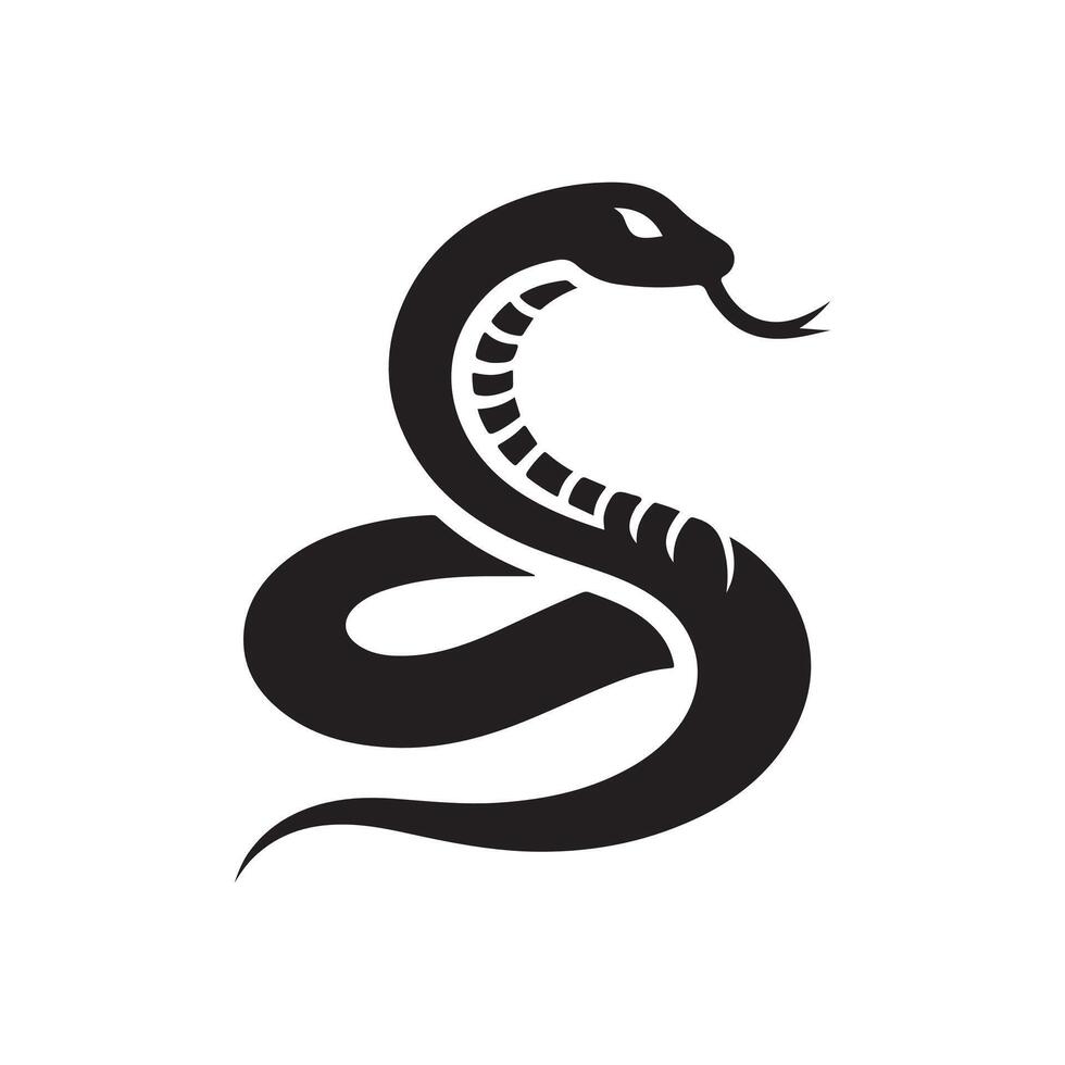 snake silhouette black and white design vector