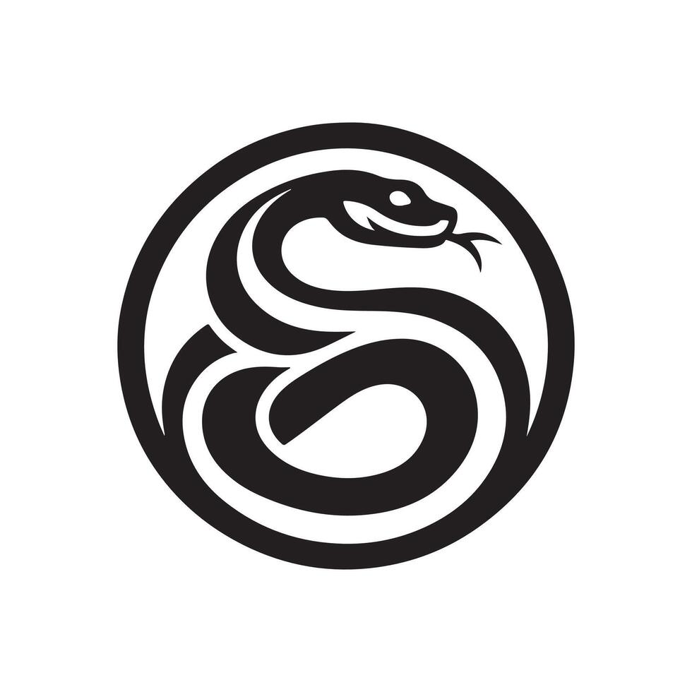 snake silhouette black and white design vector