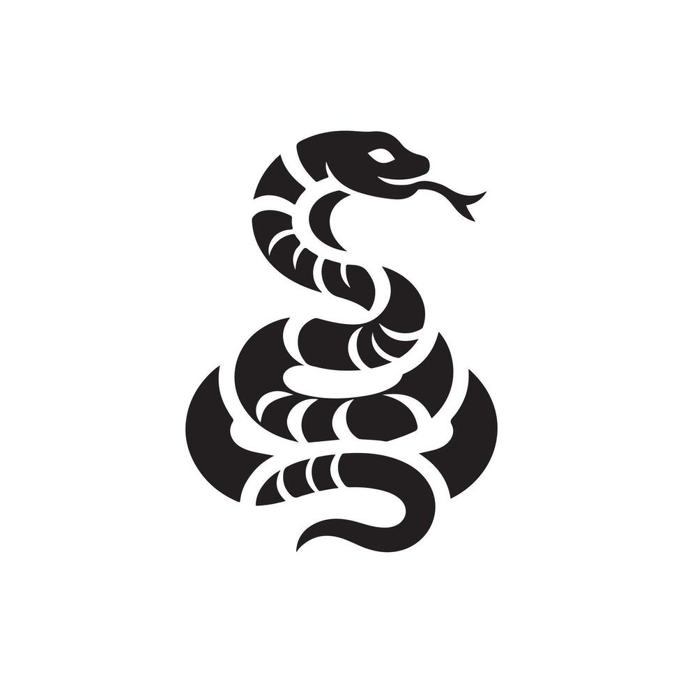 snake silhouette black and white design vector