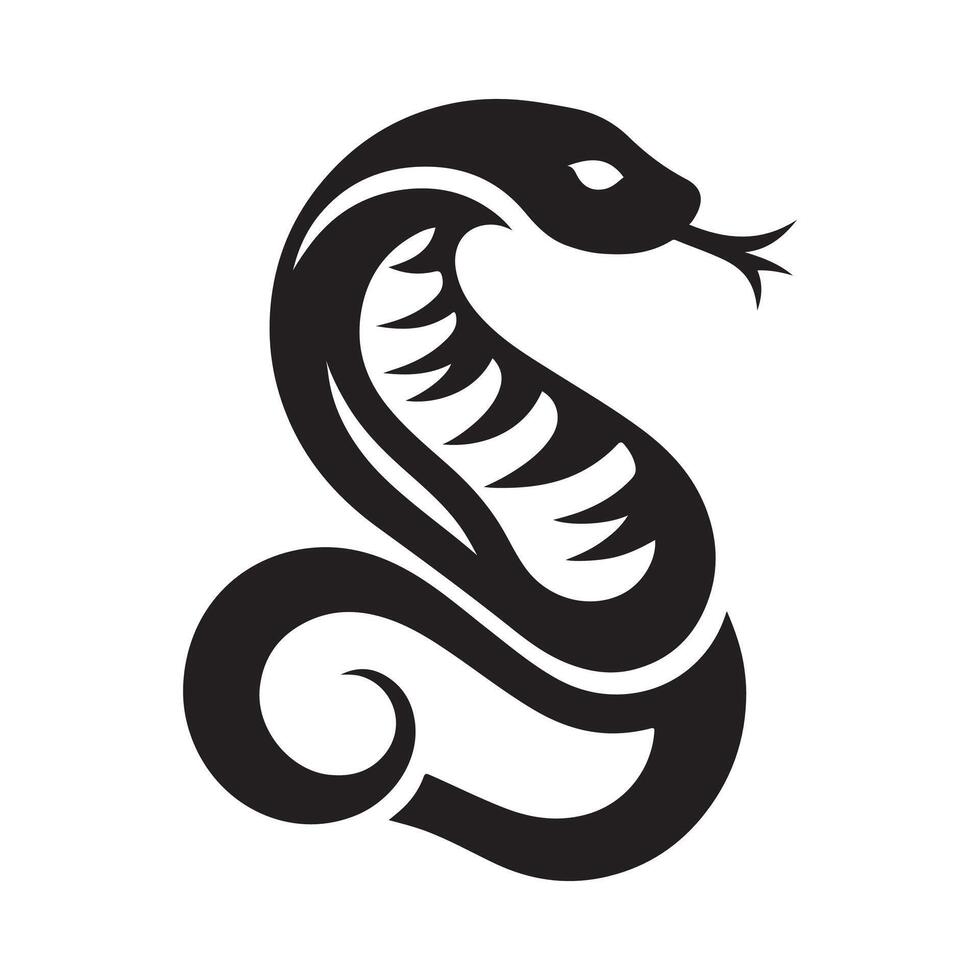 snake silhouette black and white design vector