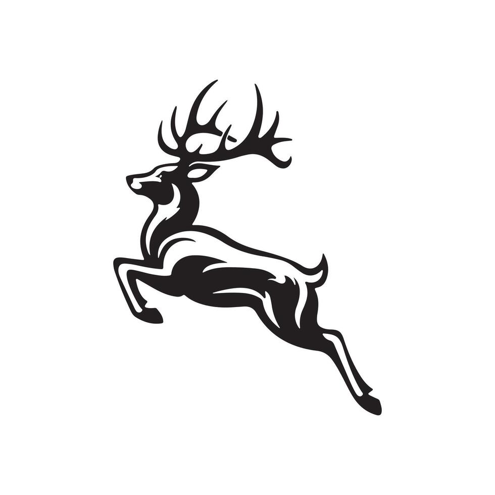 deer silhouette design black and white vector
