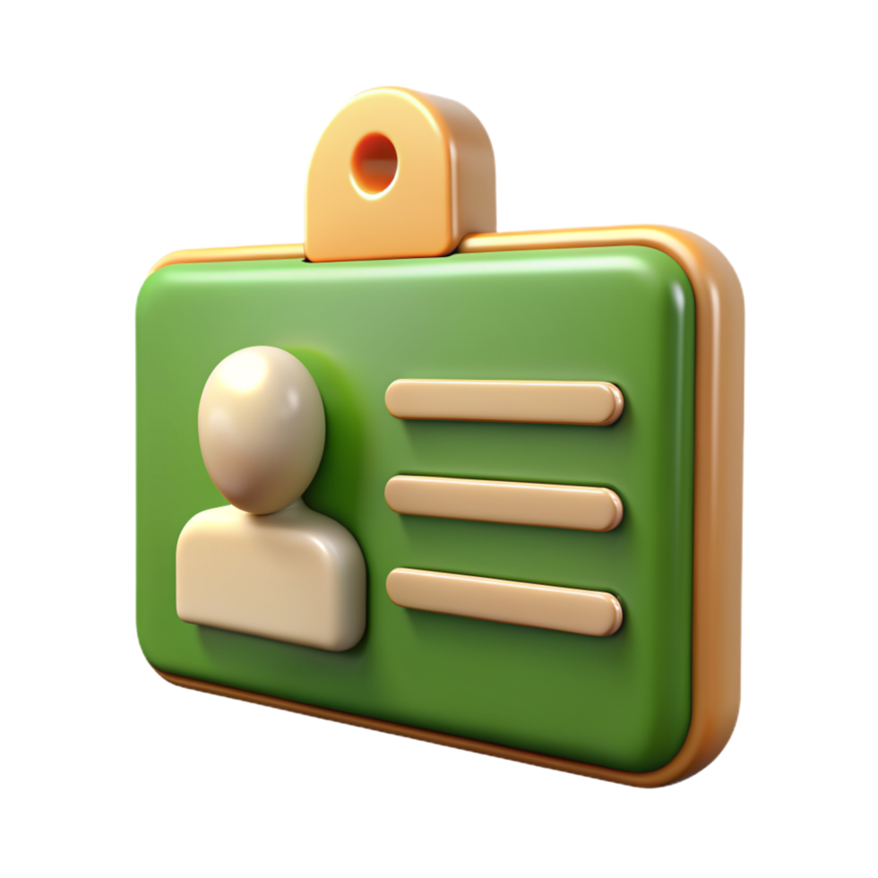 Identity Card 3d Style png