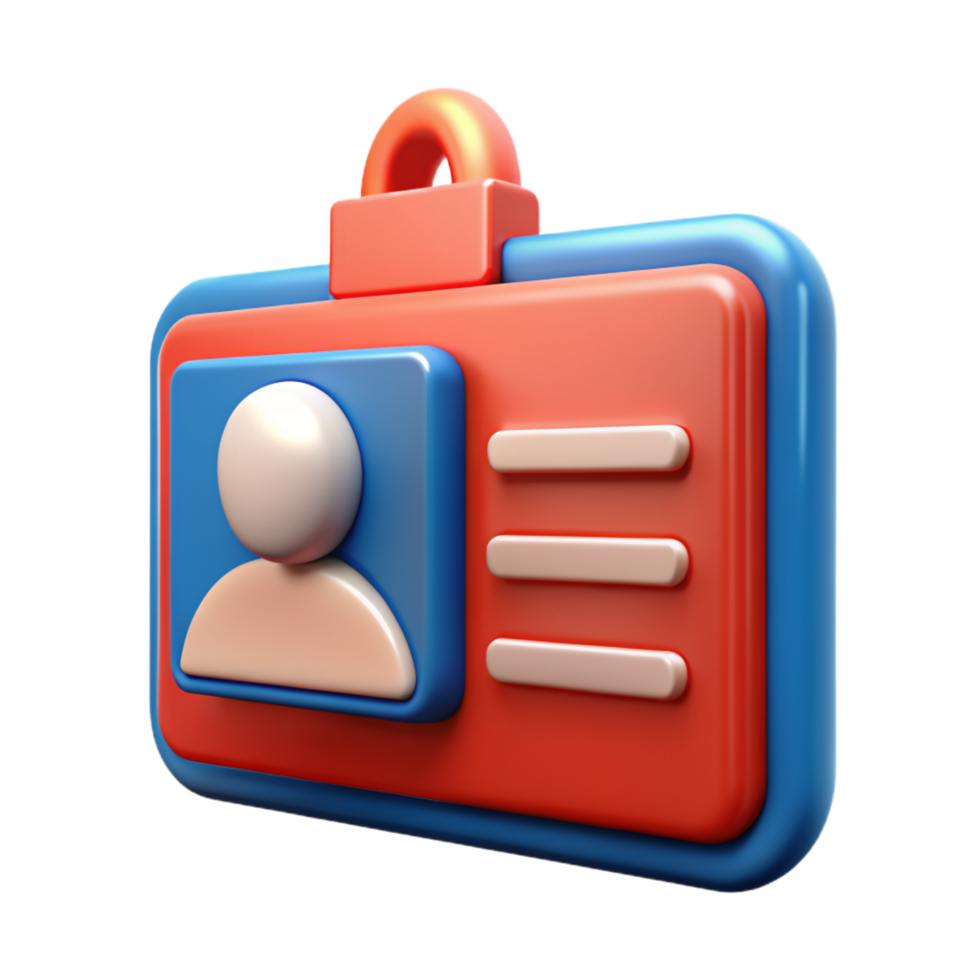 Identity Card 3d Render png