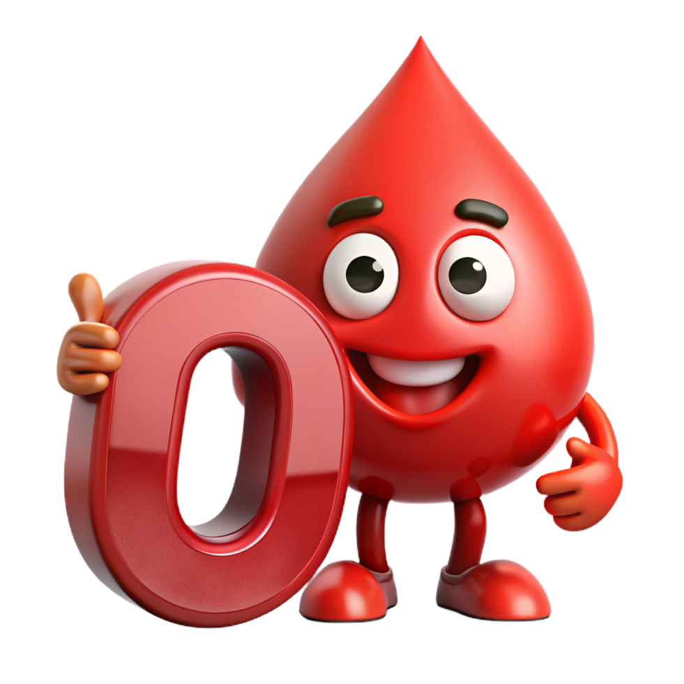 Blood Type O 3D Render png