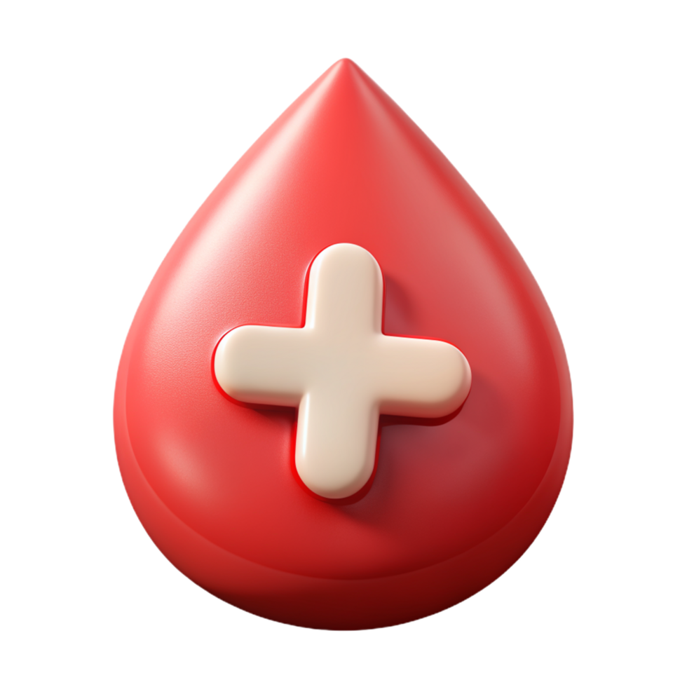 Blood with White Plus Symbol 3d Image png