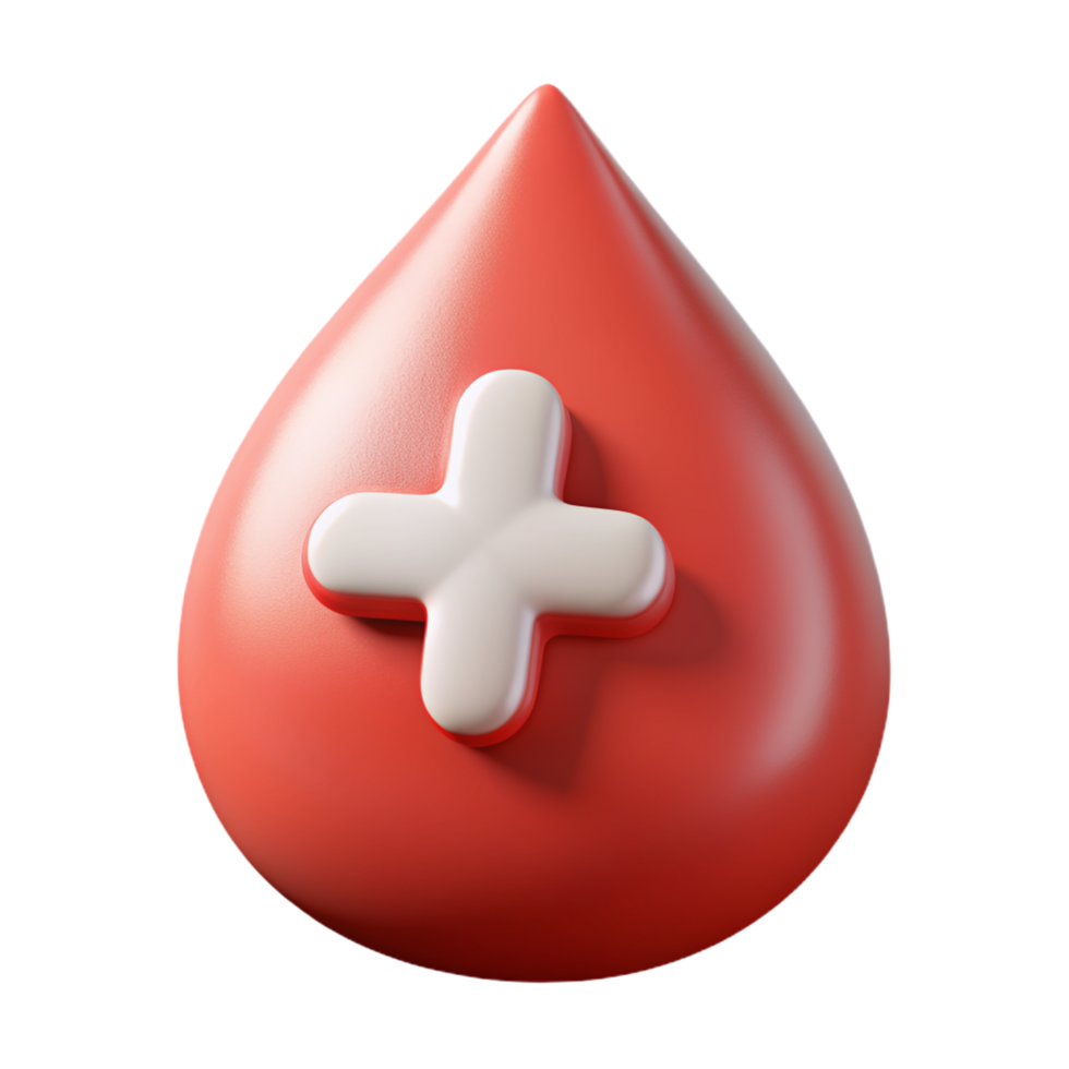 Blood with White Plus Symbol 3d Style png