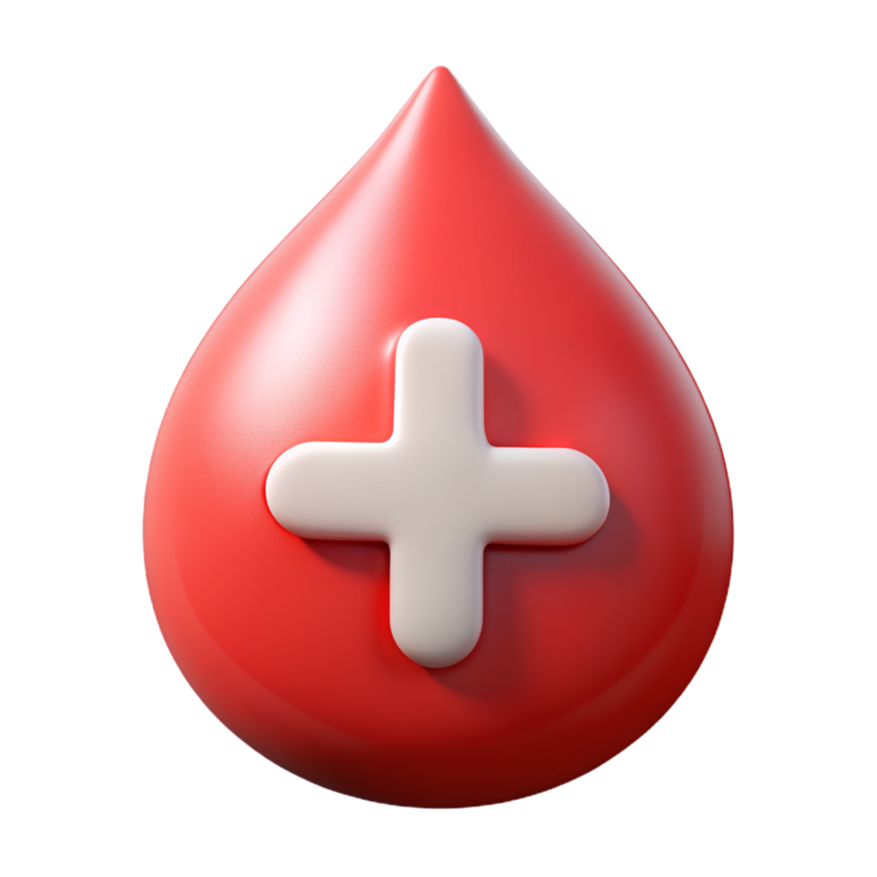 Blood with White Plus Symbol 3d Art png