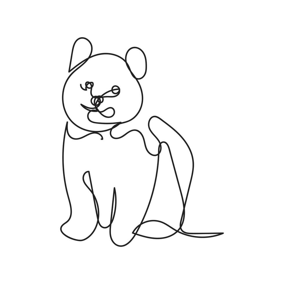 akita dog one line art , continuous line art, minimal line art vector