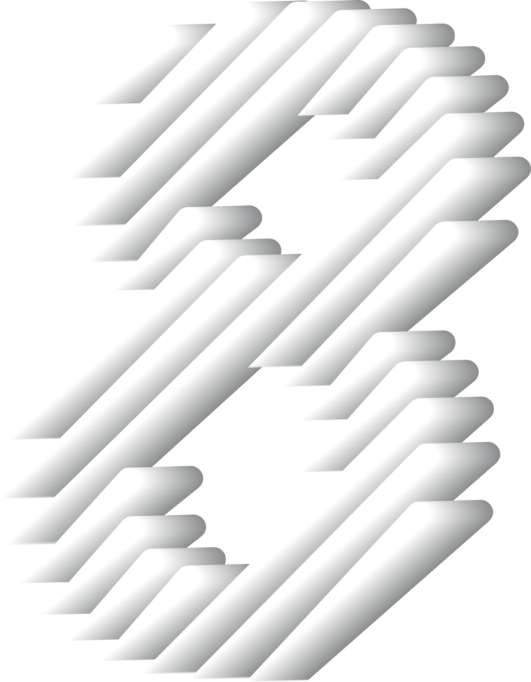 3D White Alphabet Number 8 png