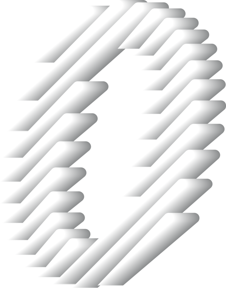 3D White Alphabet Number 0 png