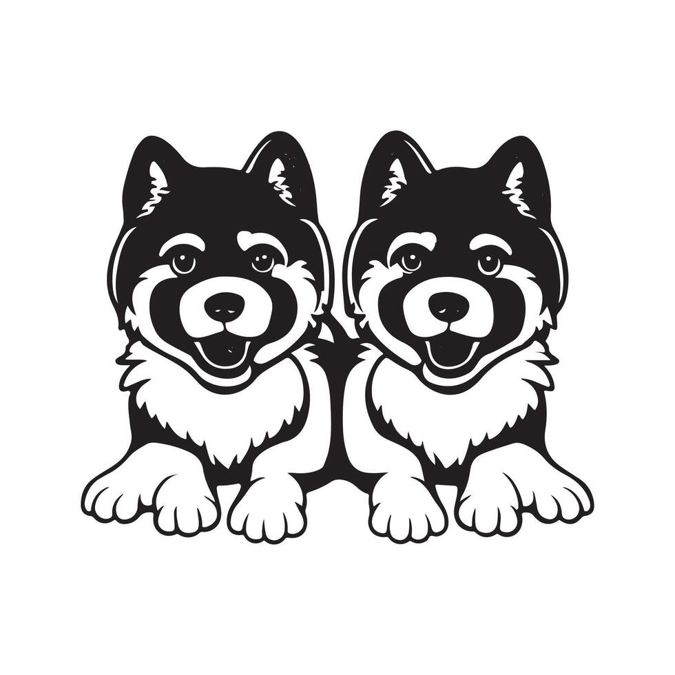 Akita dog illustration design vector