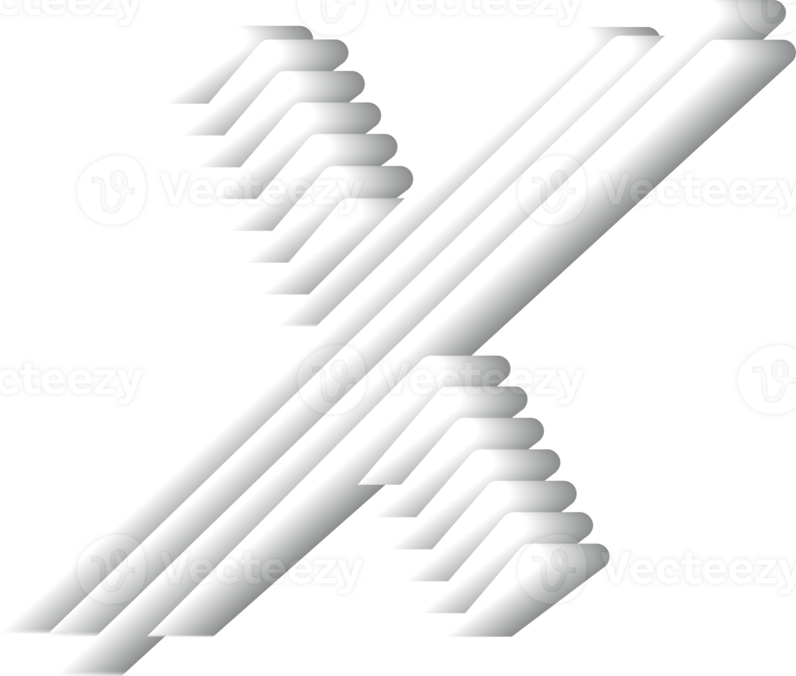3D White Alphabet Letter X png