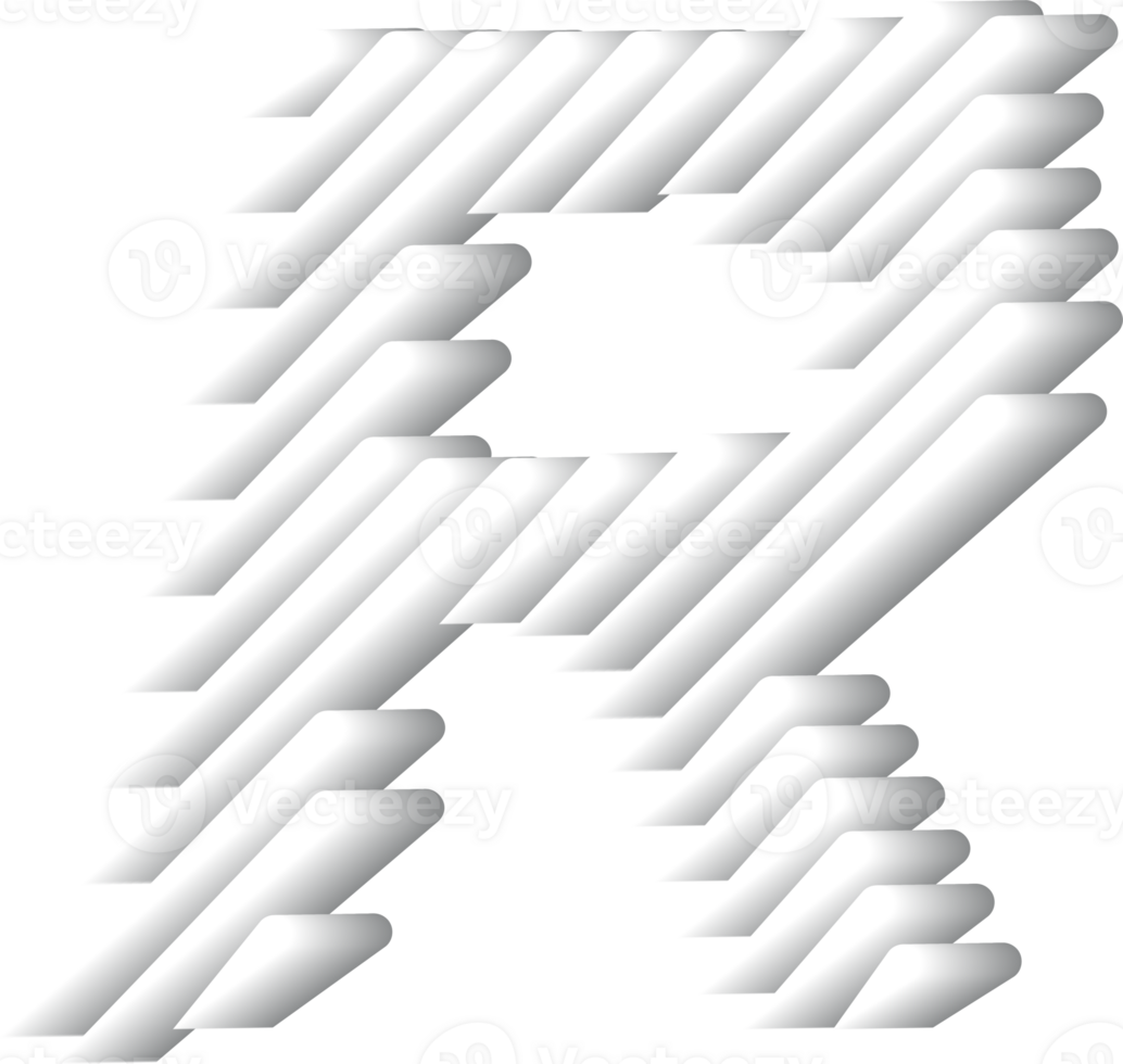 3D White Alphabet Letter R png
