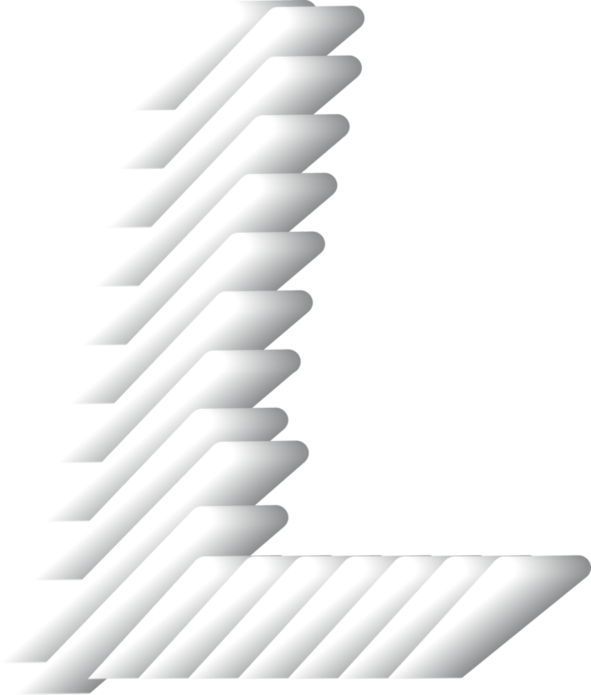 3D White Alphabet Letter L png
