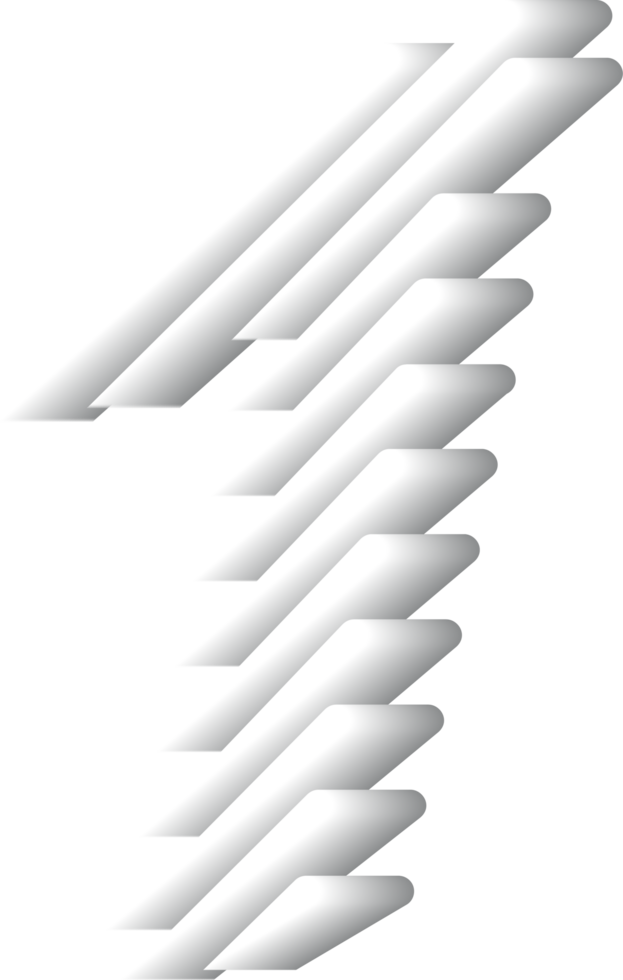 3D White Alphabet Number 1 png