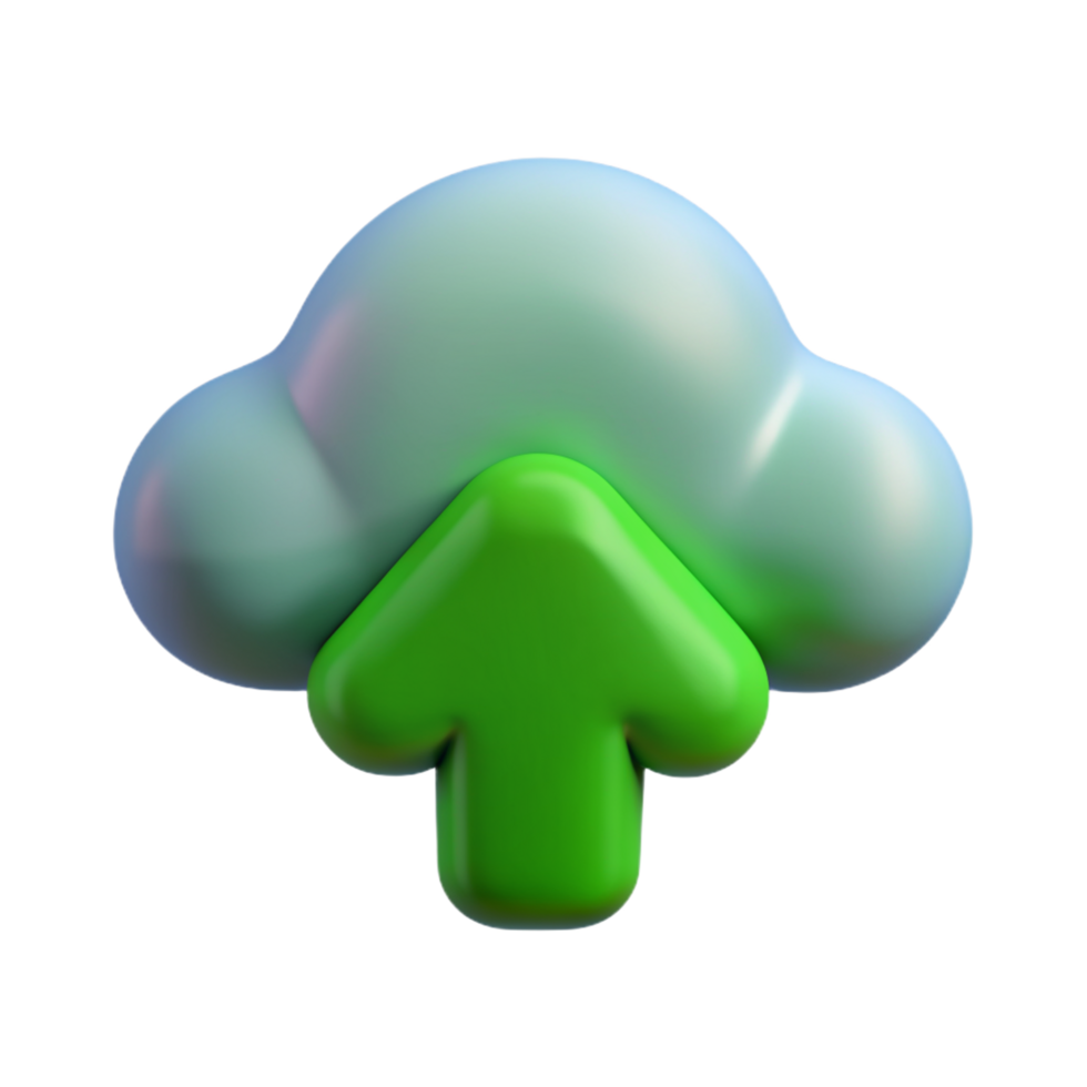 nuvem com acima seta 3d imagem png