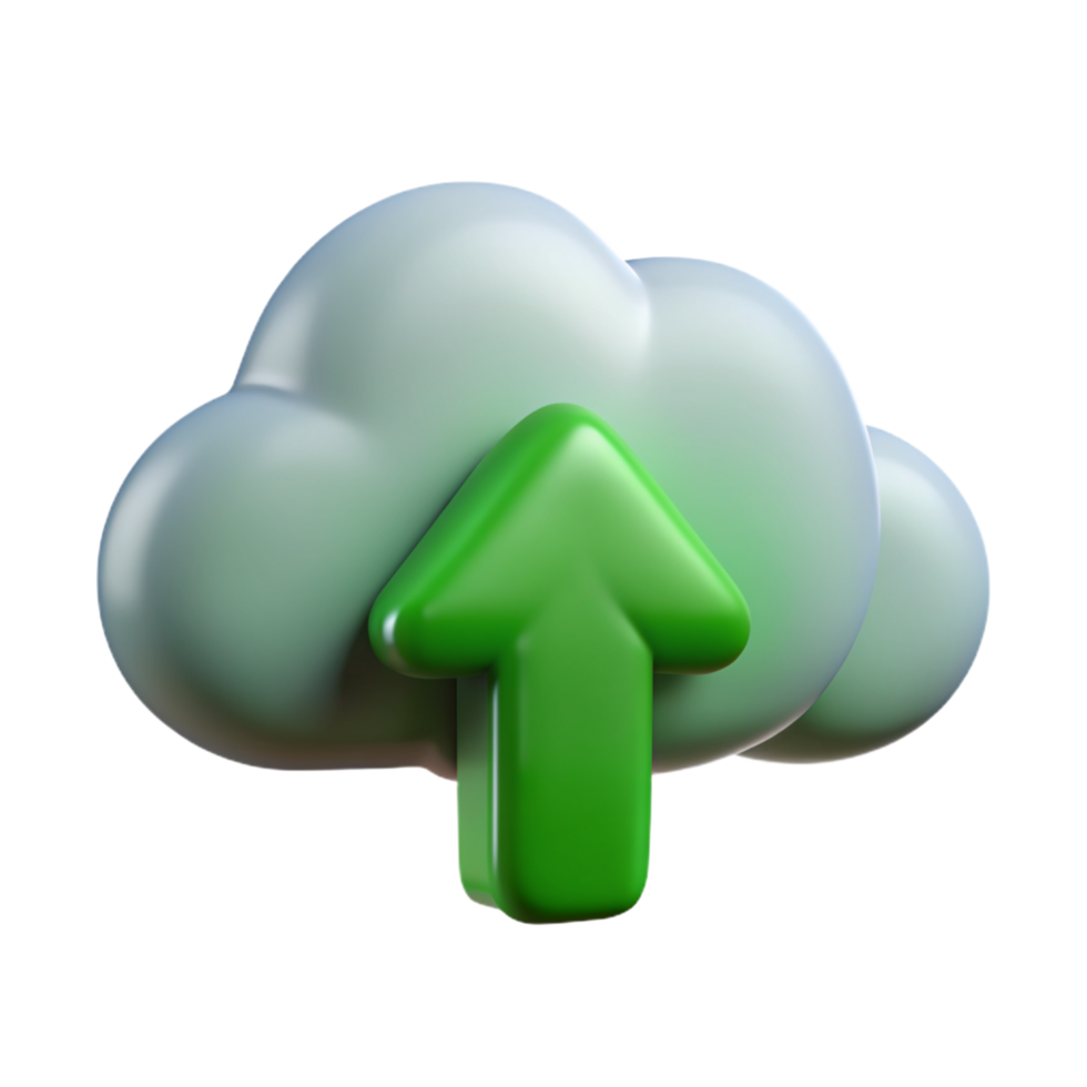 Cloud with Up Arrow 3d Item png